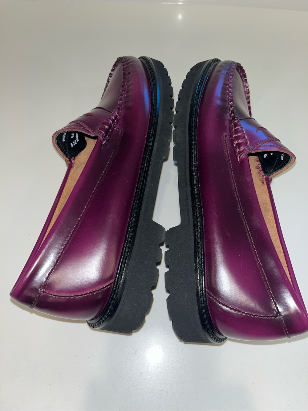 NWOT G.H. Bass Originals Weejuns Whitney Candy Lug Loafers In Plum Womens US 8 - Picture 11 of 16